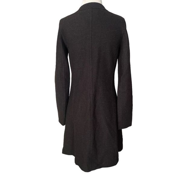 KUNA Ibis Coat Wool Alpaca Black Long Sleeve Button Front Lightweight Coat - Picture 9 of 13